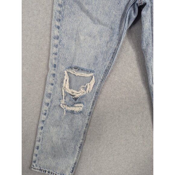 American Eagle Jeans Womens Size 6 Blue Mom Straight Distressed Whiskers Casual - Picture 4 of 16